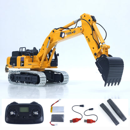 1/50 RC Digger PC520 Electric Liftingl Excavator Engineering Vehicle Metal Tracks Lights Sound Small Toy Collection