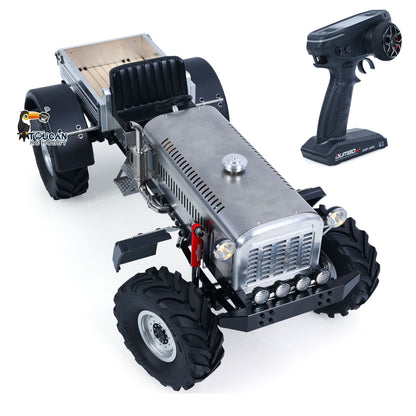 MD 4WD 1/10 Metal RC Tractor MD009 Remote Control Off Road Car Dual Motor Winch Axles Diff Lock Radio Light System No Battery