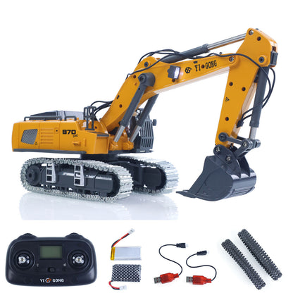 Fast Shipping 1/50 RC Excavator K970 Engineering Vehicle Remote Control Electric Lifting Digger Metal Bucket Tracks Light Sound RTR Battery