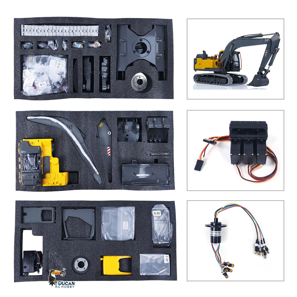 Double E EC160E KIT 1/14 Alloy RC Hydraulic Excavator Wireless Control Diggers Brushless Motor Engineering Vehicle Unassembled