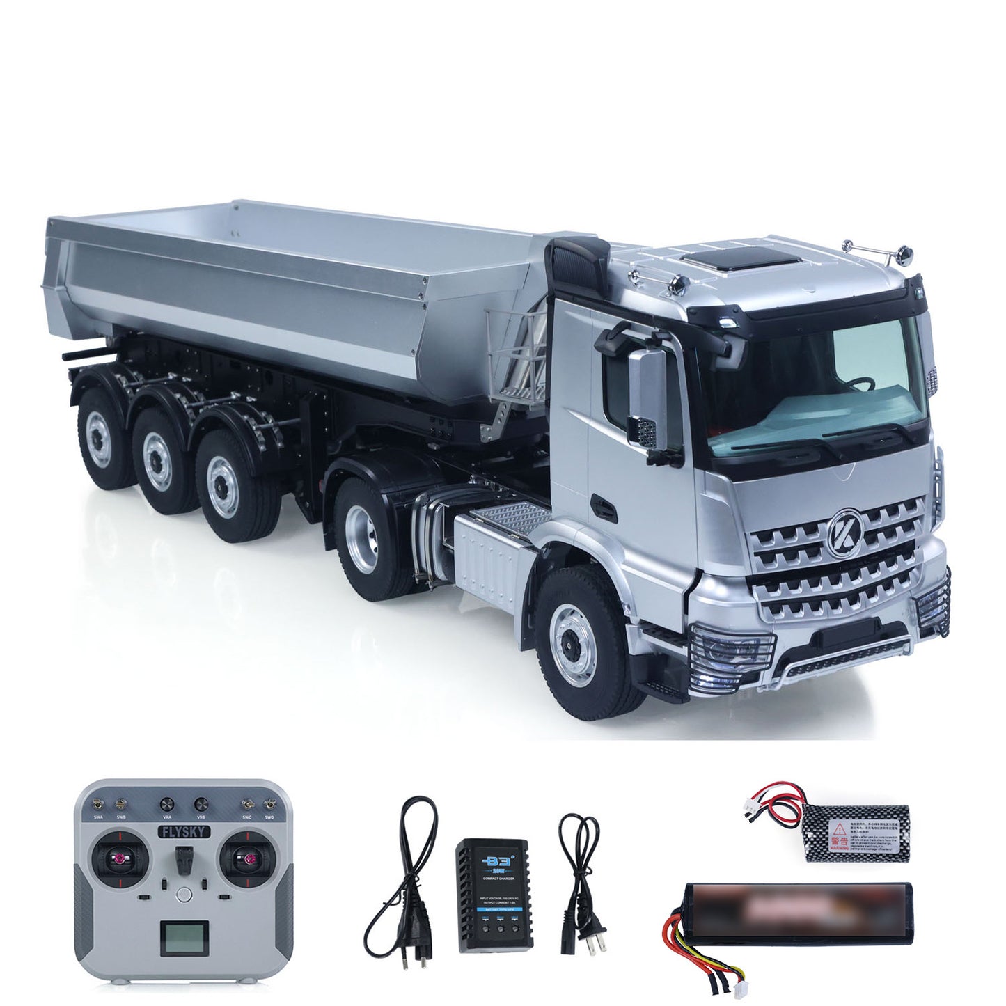 US STOCK Kabolite RTR Car 1/14 4X4 RC Tractor Truck 3Axles Electric Lifting Dump Trialer