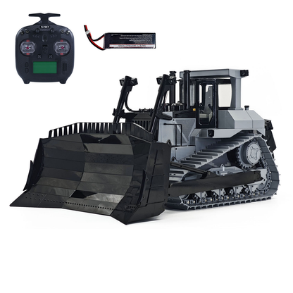 1/14 Metal RC Hydraulic Bulldozer DXR2 Light System Openable Door Remote Control Construction Vehicle JDM-98 Ultra Flysky Radio