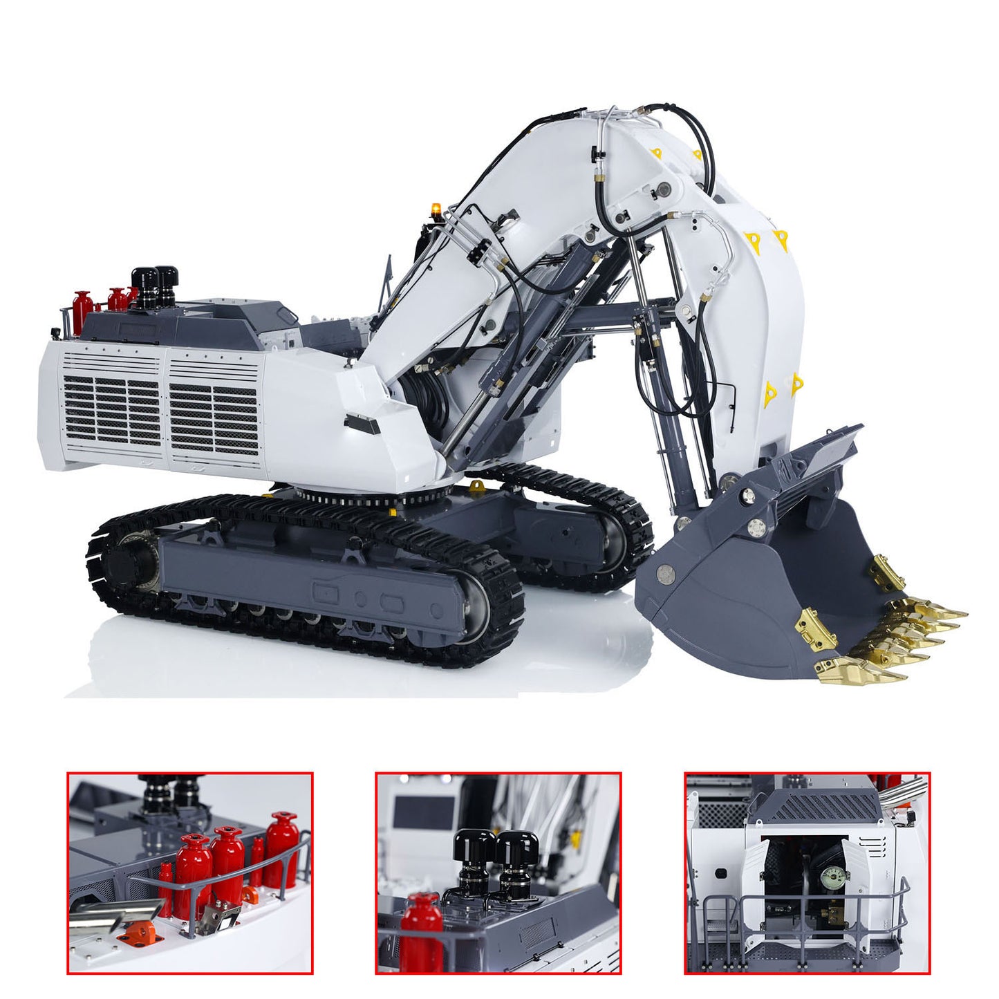 LESU 1/14 Heavy RC Hydraulic Excavator AOUE 9150 for Forward Shovel Double-Pump Digger PNP Construction vehicle Car  Light System