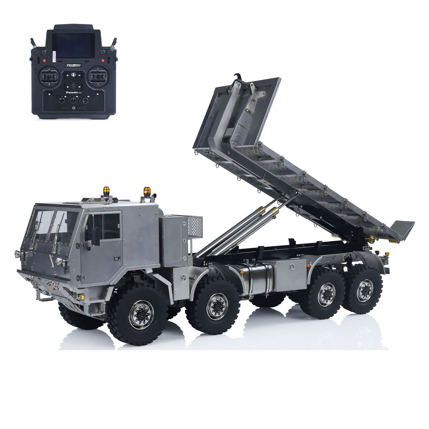 Metal 1/14 RC Hydraulic Off Road Military Truck T815 Remote Control 3Speed 8*8 Roll on off Dumper Model Paladin ST8 Radio