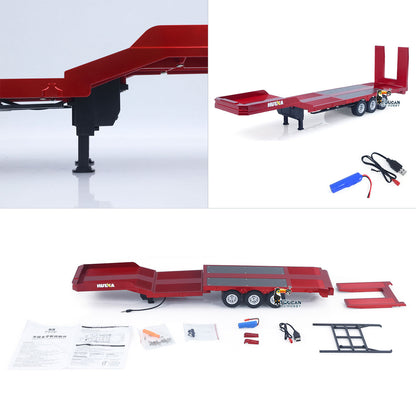 3 Axle Plastic Semi Trailer Flatbed 1502 for 1/18 Remote Control Tractor Truck HUINA 1501 RC Lorry Car Model Upgrade Parts