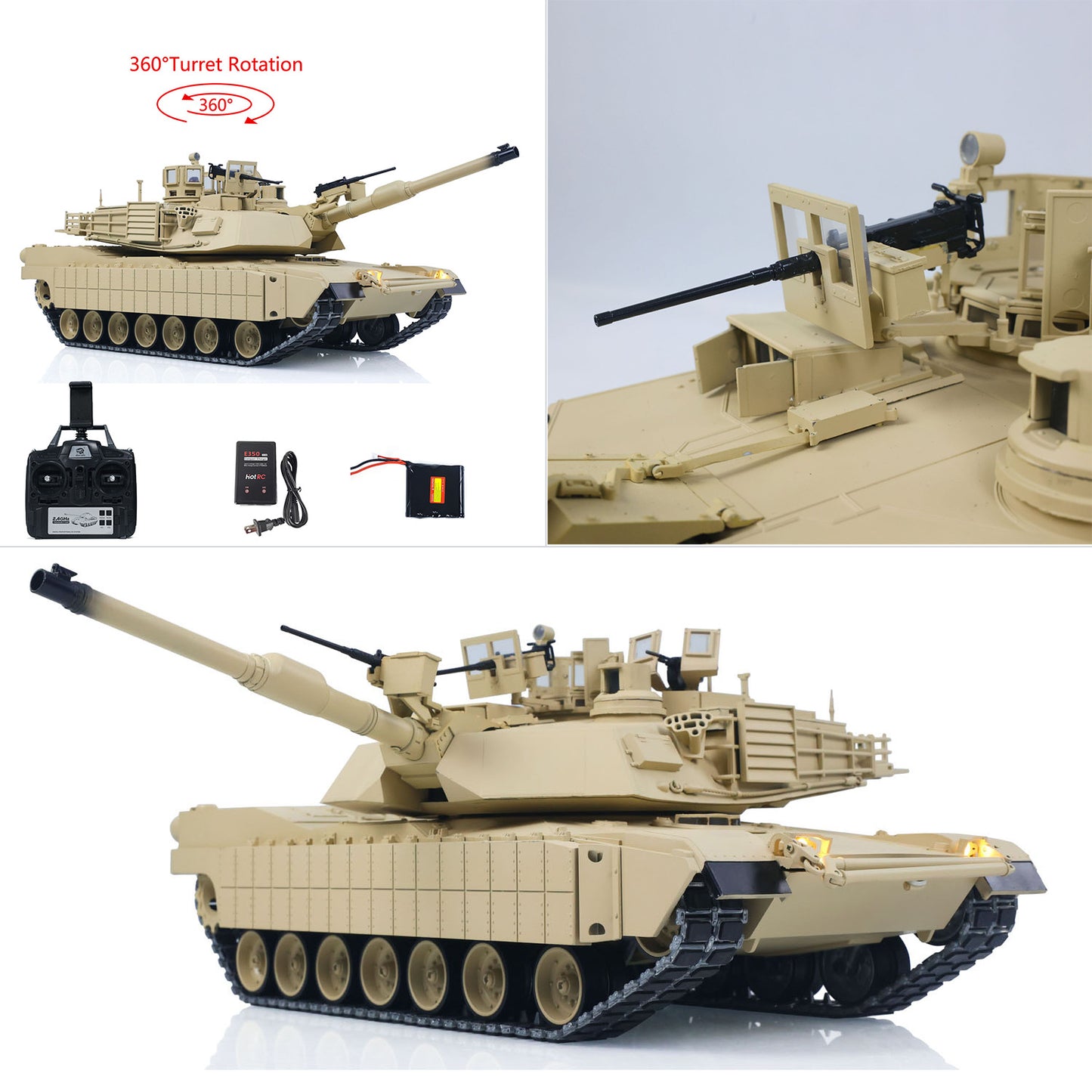 TOUCAN 1/16 Metal RC Tank 3918 Abrams M1A2 TUSK II Dual Flow Gearbox 360 Turret Rotary Infrared Combat Barrel Recoil FPV