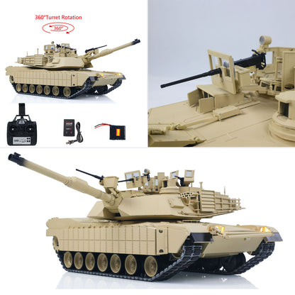 TOUCAN 1/16 Metal RC Tank 3918 Abrams M1A2 TUSK II Dual Flow Gearbox 360 Turret Rotary Infrared Combat Barrel Recoil FPV