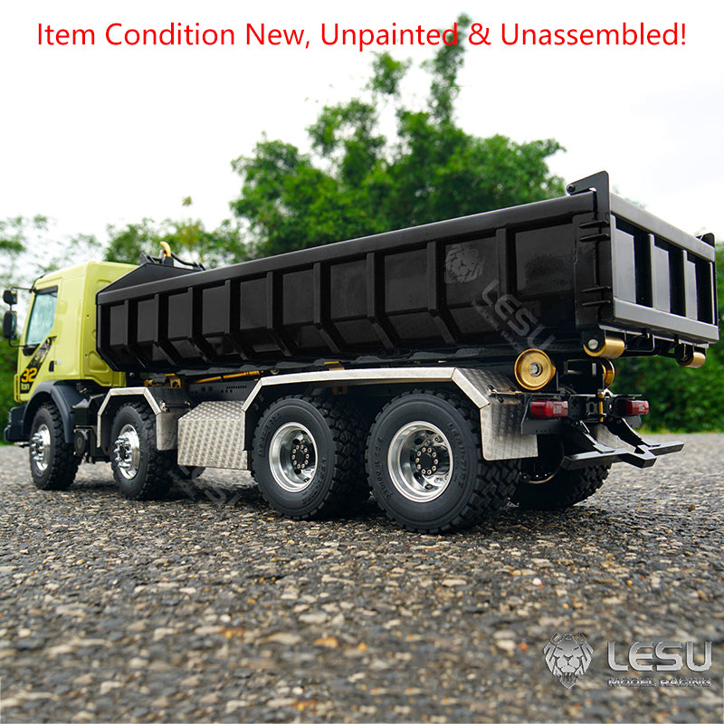 LESU 1/14 8x8 for Truck Hydraulic Radio Controlled Dumper Roll On/Off Tipper Construction Vehicle Model Sound Light System