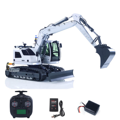 CUT Model 1/14 RC Hydraulic Excavator 914 5CH Valve Metal Remote Control Digger Construction Vehicle Warning Light Flysky ST8 Radio Sound System Charger