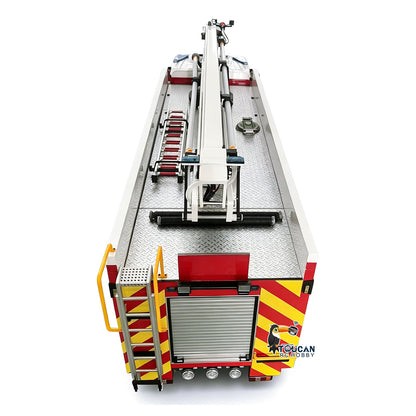 6x4 1/14 RC Fire Fighting Truck Remote Control Folding Aerial Ladder Water Spray Trucks 3363 Metal Chassis 2-Speed Transmission