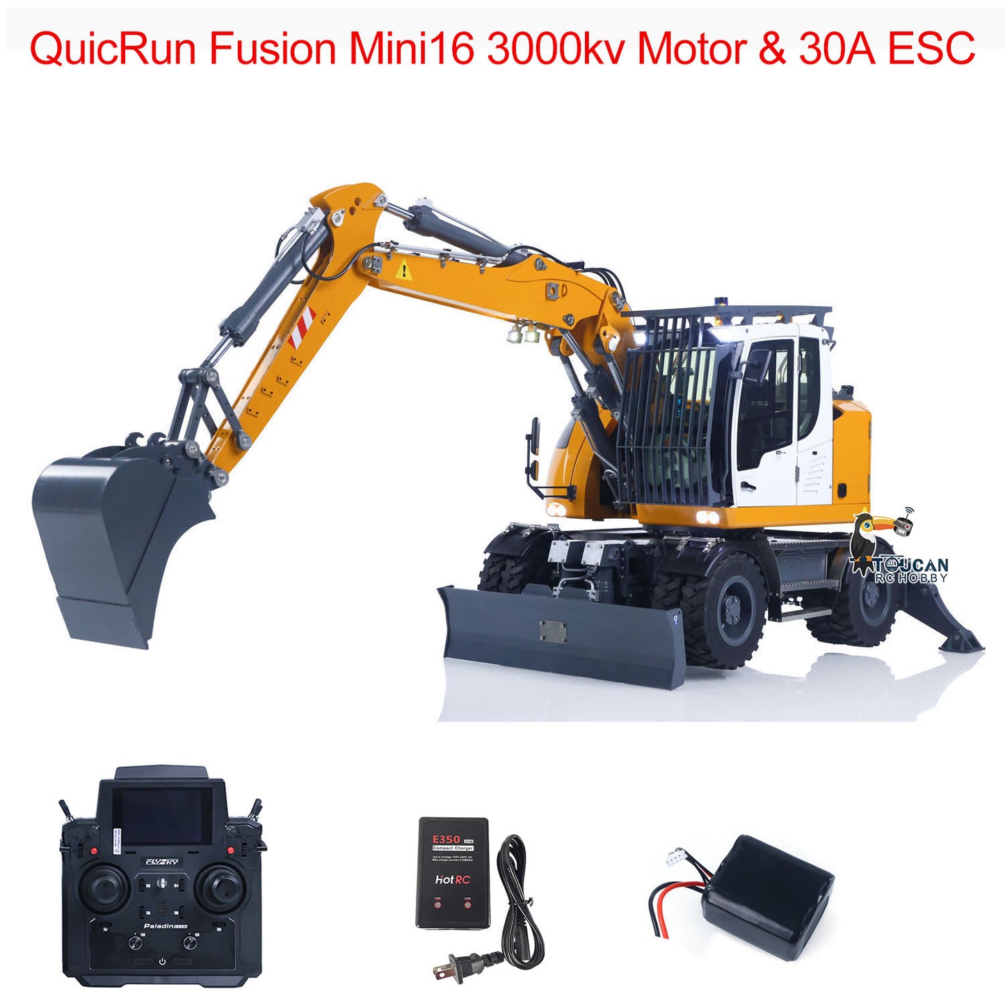 RC Hydraulic Full Dump Trailer for CUT Model 1/14 Remote Control Hydraulic Wheeled Excavator LR914 Engineering Vehicle Painted