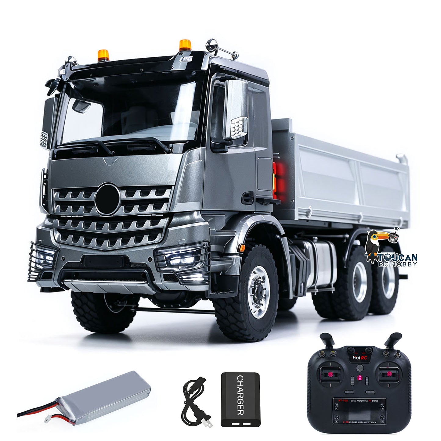 6X6 Metal Chassis 3348 RC Hydraulic Dumper 1/14 Radio Controlled Tipper NO Lock Light Sound Radio Battery Construction Truck RTR