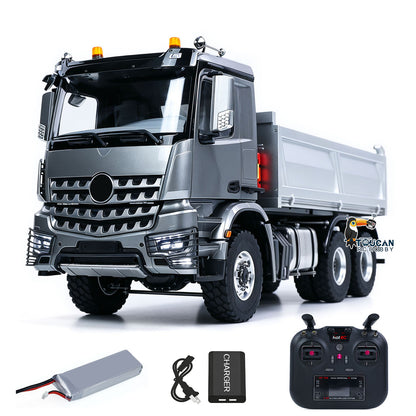 6X6 Metal Chassis 3348 RC Hydraulic Dumper 1/14 Radio Controlled Tipper NO Lock Light Sound Radio Battery Construction Truck RTR