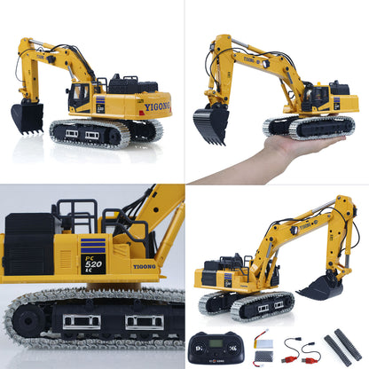 Second Hand CA Stock 1/50 RC Digger PC520 Electric Lifting Radio Control Excavator Engineering Vehicle Metal Tracks Lights Sound Small Toy Collection