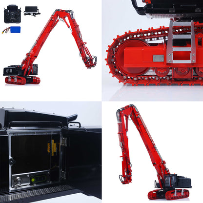 CUT 1/14 K970-300 Metal RC Hydraulic Excavators Model Remote Control Demolition Machine 5048 Brushless Motor CNC Alloy Chassis Charger Battery PL18EV Lite Light Sound