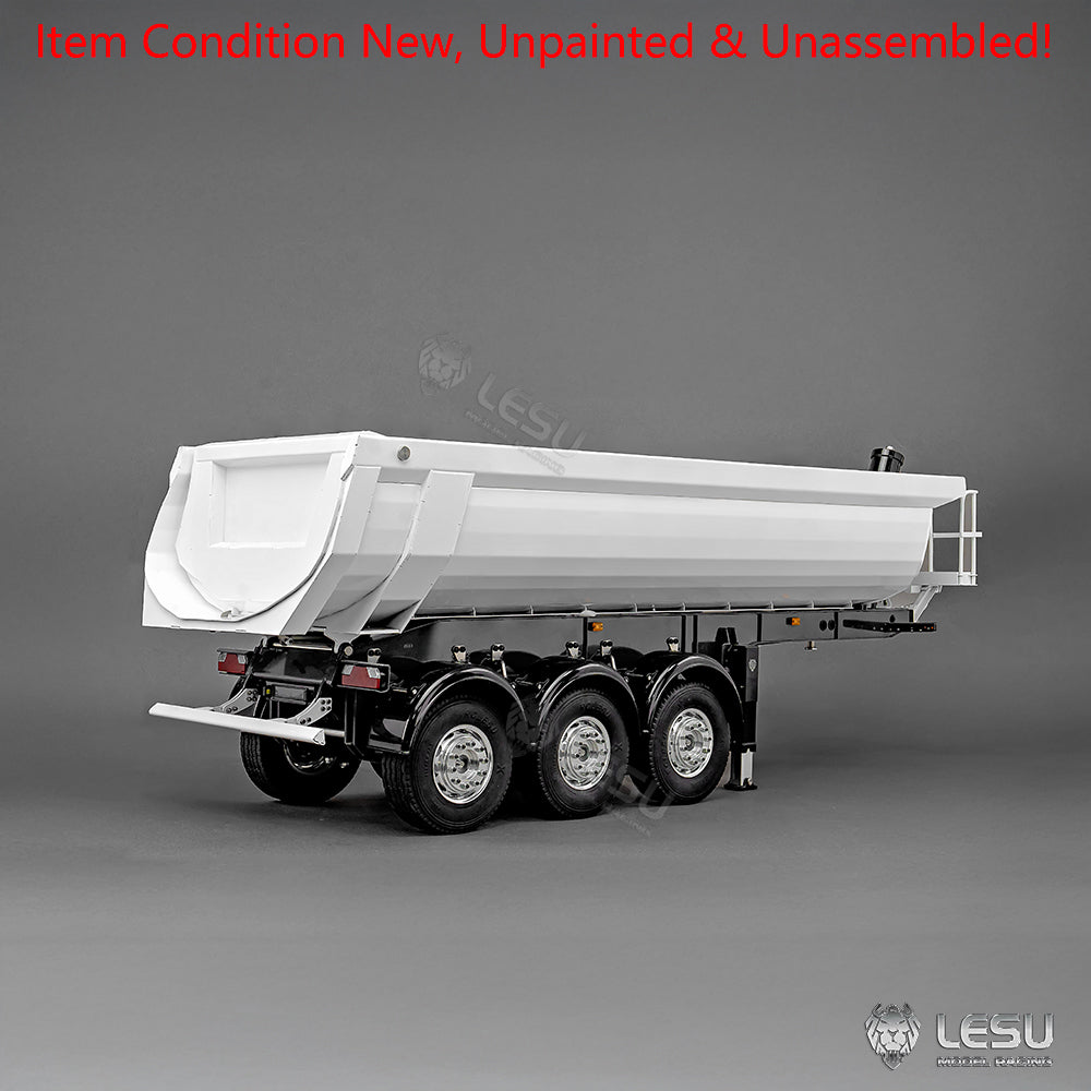 LESU 3Axles Metal 1/14 RC Hydraulic Dump Trailer for DIY TAMIYA Tractor Truck Radio Controlled Lorry Car Vehicle R62 R770S