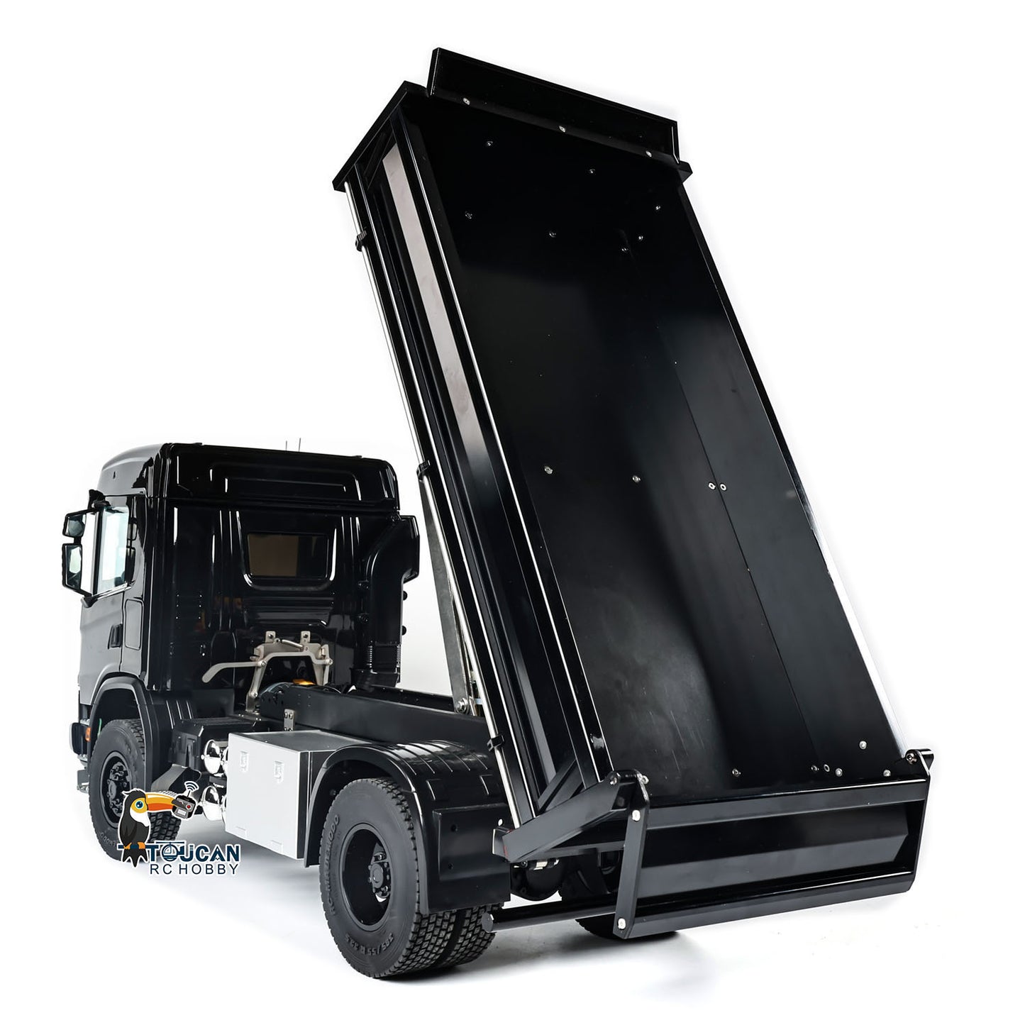 Double E 1/14 4WD Electric Lifting RC Dump Truck E022 2Speed Tipper 500G Full Metal Axle Magnetic High Roof Battery Radio Light