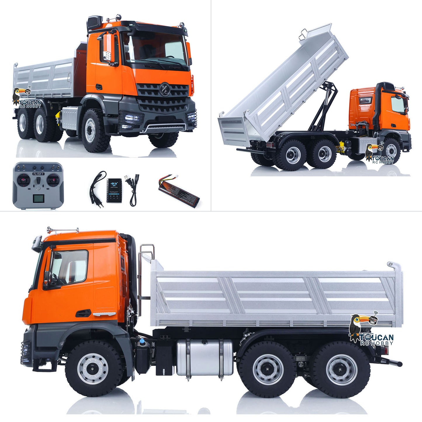1/14 2.4G RC Electric Lifting Dumper 5702 Model 6*6 Tipper Vehicle 2Speed Sound Light Motor RTR Car Gifts Adults