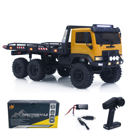 US Stock Hobby Plus 1/18 Remote Control Off Road Car 6X6 RC Flatbed Truck 2Speed Gearbox Flysky ESC 280 Brushed Motor 6CH Radio RTR