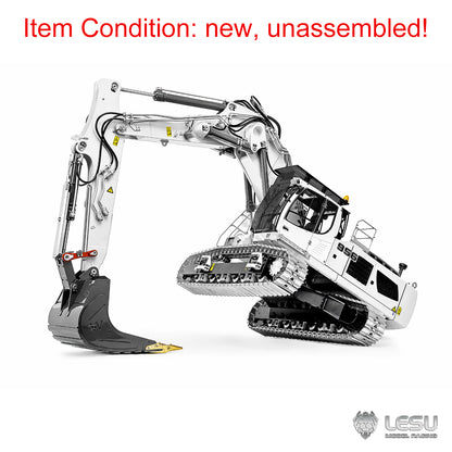 LESU 1/14 Remote Control Metal Hydraulic Excavator Aoue LR956 KIT 3 Arms RC Digger Model 7CH Valve GPS 4MPA Dual Pumps Light ESC