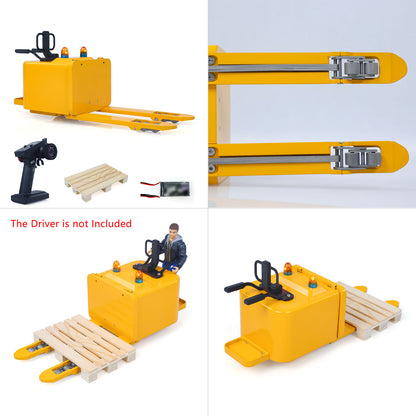 US Stock 1/14 Electric Remote Control Reach Forklift Hobbywing ESC Servo Motor Ready to Run Warehouse RC Model Collection Warning Light