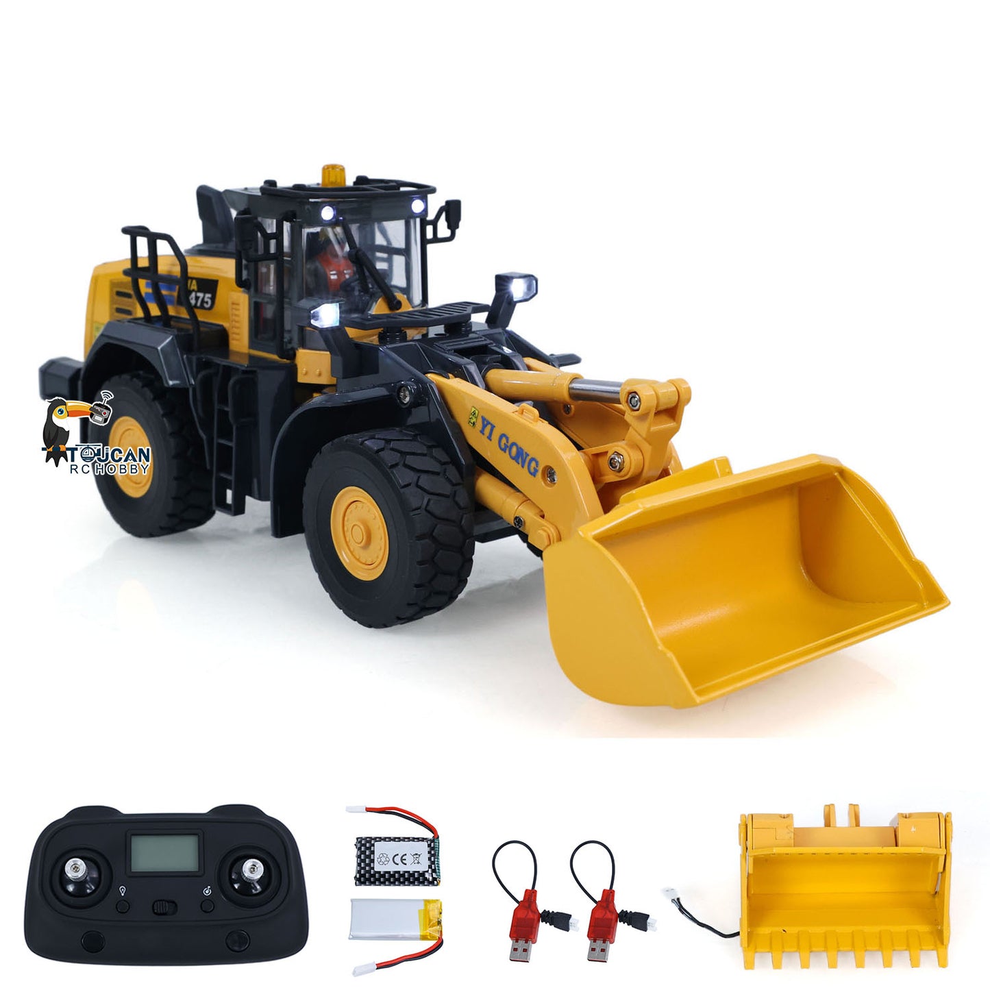 Half Metal 1/50 Electric Remote Control Loader Ready To Run Mini RC Engineering Vehicle Model Lights Sounds Desktop Level Gift