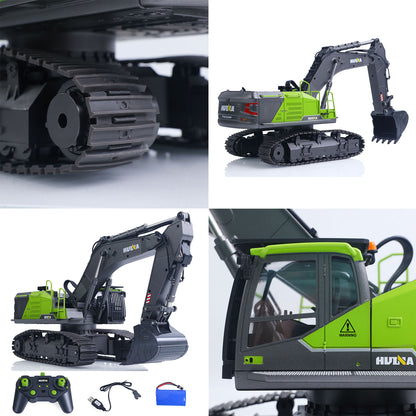 US STOCK HUINA 1/14 593 Toys Model RC Excavator Car Gift Battery 2.4G Remote Control Digger
