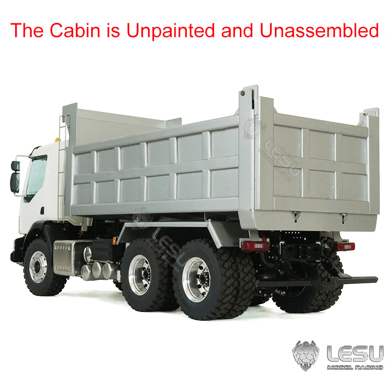 Metal 1/14 Scale LESU 6*6 Radio Controlled Hydraulic Dumper Truck 2Speed Gearbox Sound Light System Motor Servo ESC for Tipper
