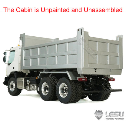 Metal 1/14 Scale LESU 6*6 Radio Controlled Hydraulic Dumper Truck 2Speed Gearbox Sound Light System Motor Servo ESC for Tipper