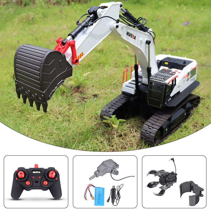 ONLY ONE Fast Shipping 1/14 HUINA RC Metal Excavator Model Toys 1594 Radio Light Battery 22CH Sound