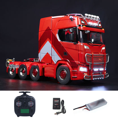 1/14 RC Tractor Truck 770S 8x8 Metal Chassis Remote Control Lorry Lock Differential 3Speed Cab Suspension Smoking ST8 Battery