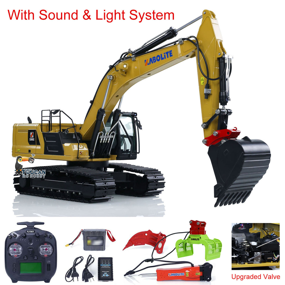 Fast Shipping Kabolite K961 100S PRO 1/18 RC Hydraulic Excavator RTR Remote Control Digger Flysky ST8 Radio 2S Battery Electric Claw Hammer