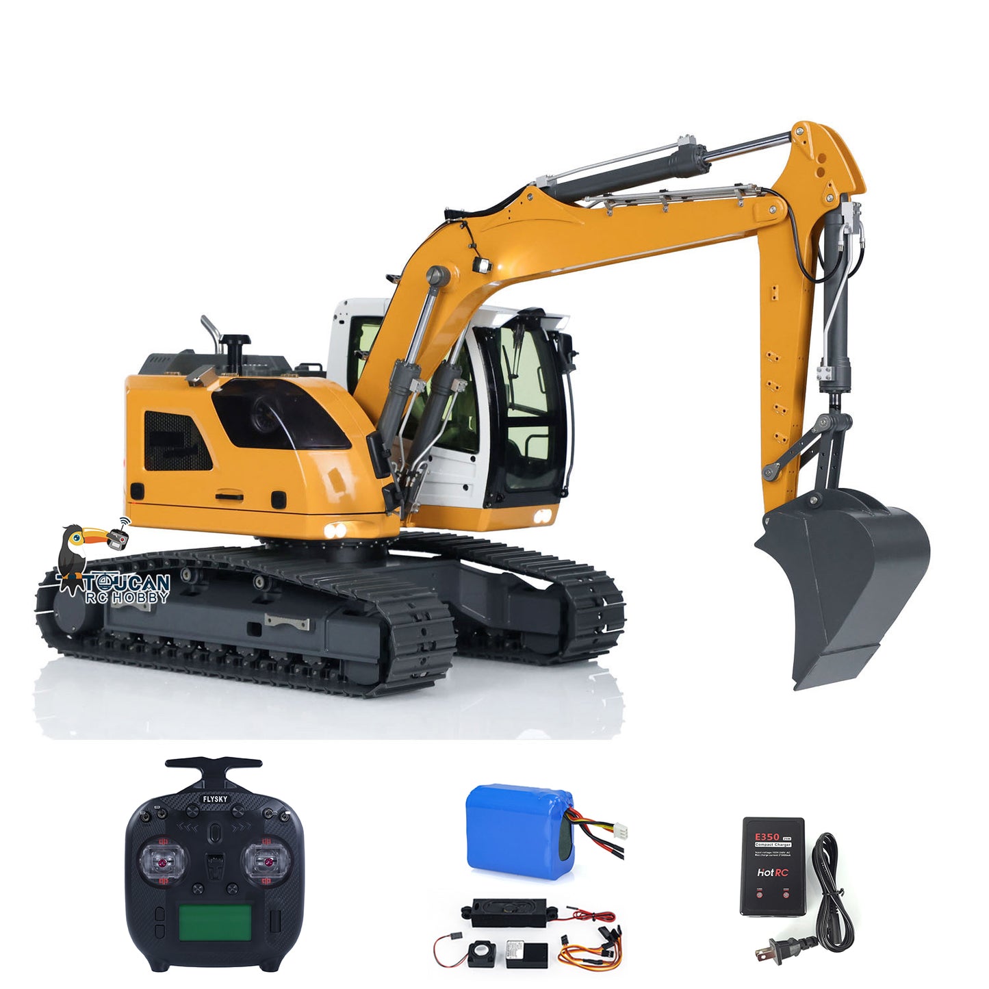 US STOCK 1/14 RC Hydraulic Excavator R920 JDM-208 Metal Remote Control Digger Model Sound