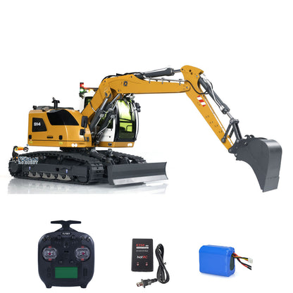 CUT Model 1/14 RC Hydraulic Excavator 914 5CH Valve Metal Remote Control Digger Construction Vehicle Warning Light Flysky ST8 Radio Sound System Charger
