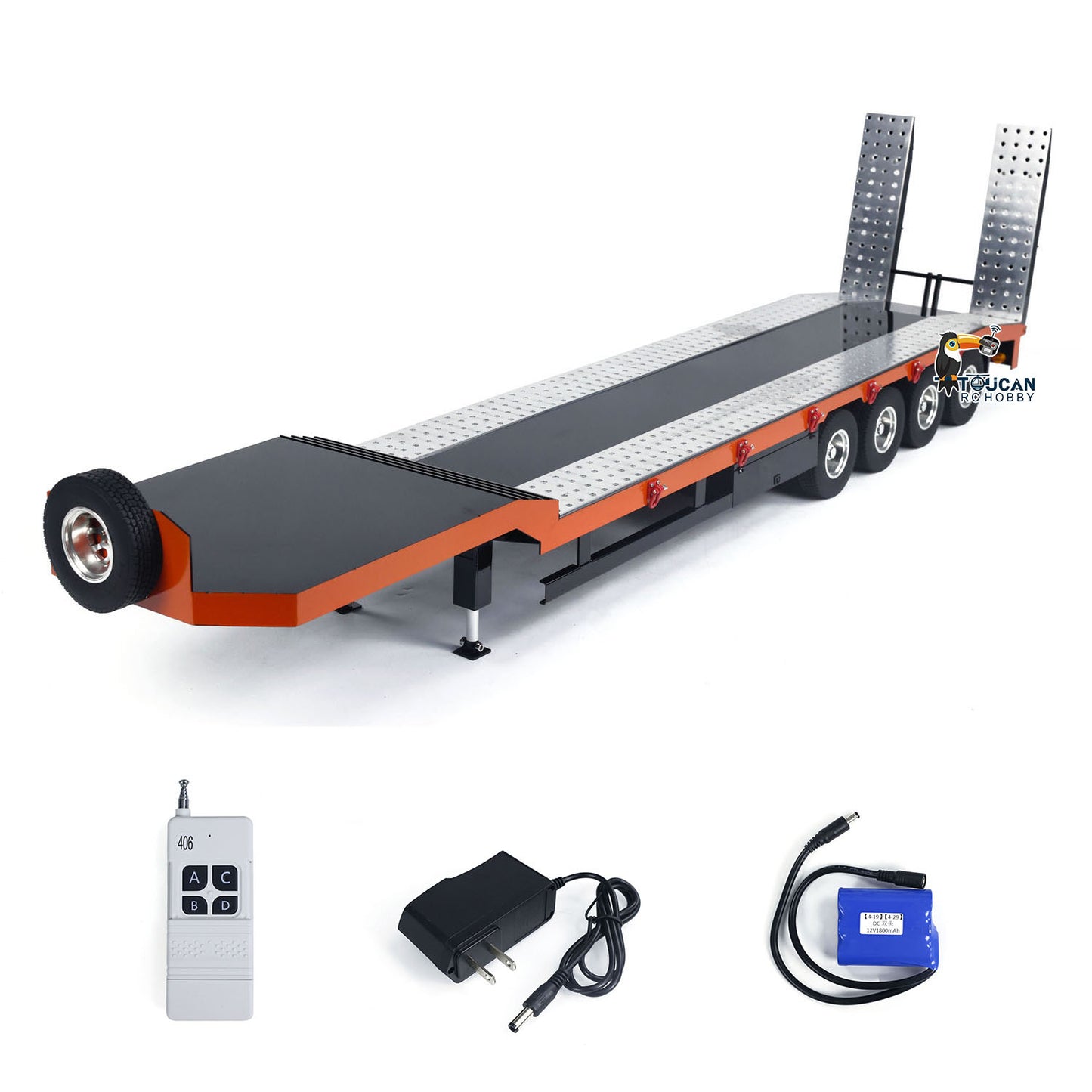 4-axle Metal Semi-Trailer for 1/14 RC Tractor Trucks