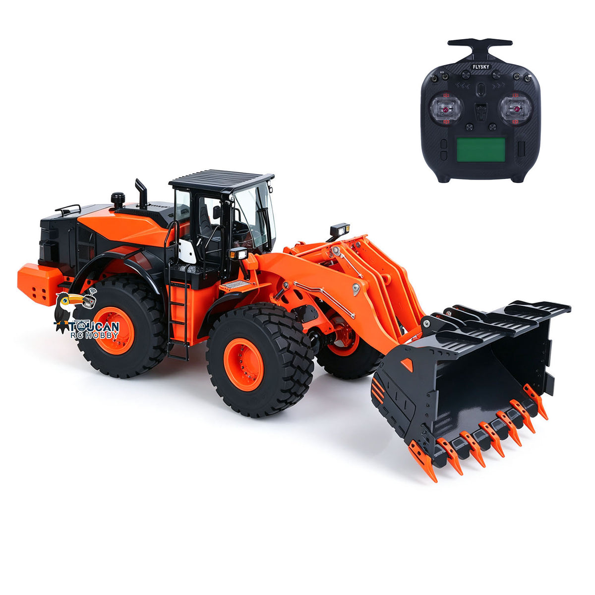 JDM 198 1/14 Hydraulic RC Wheel Loader ZW370 Metal Construction Model 4WD Diff Lock 2 Speed Gearbox Brushless Drive Sound Light
