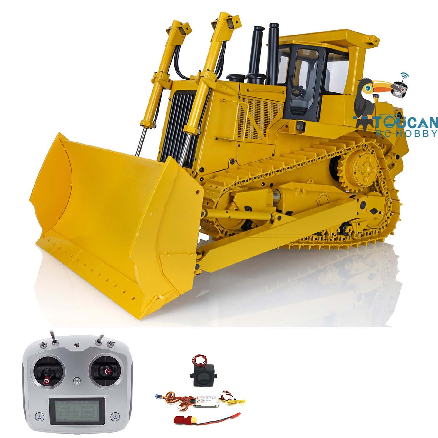 US STOCK Metal 1/14 RC Hydraulic Bulldozer DXR2 Remote Control Dozer New Sound Module