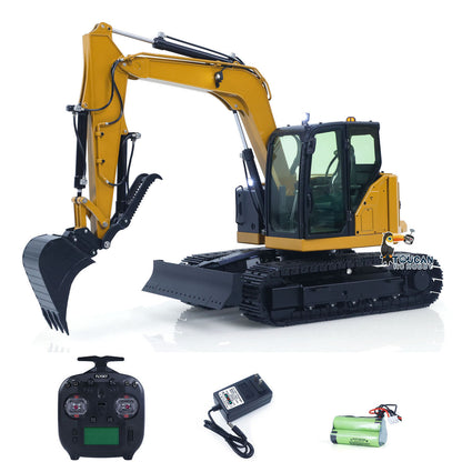 Metal 1/14 C308 Radio Control Hydraulic Excavator 4Valve RC Digger Engineering Vehicle Flysky ST8 Radio Lights Battery Assembled