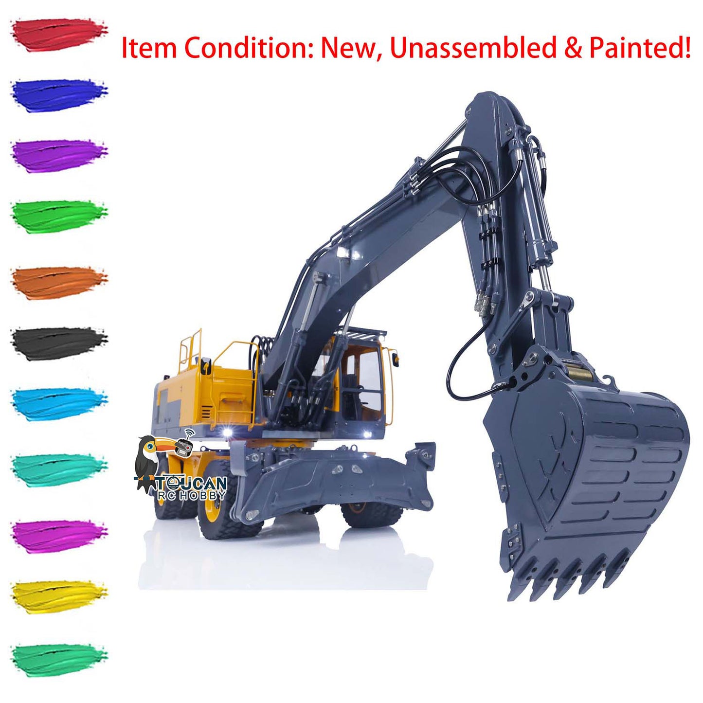 LESU 1/14 AOUE ET30H RC Metal Hydraulic Wheeled Excavator A0006