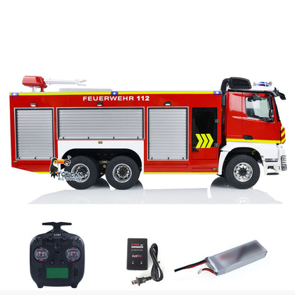 IN STOCK 6x4 1/14 RC Fire Vehicles Metal Chassis Remote Control Fire Fighting Truck Model