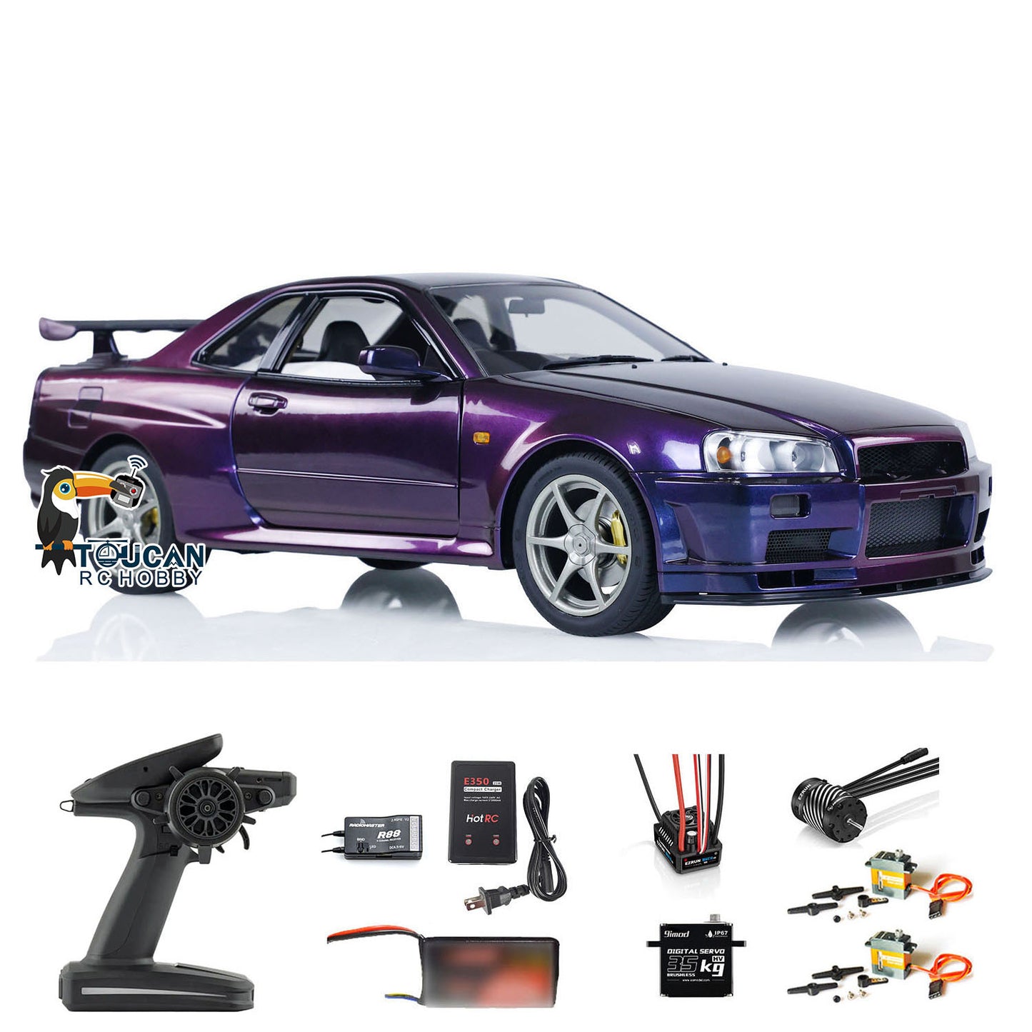 Capo 1/8 Assemblé Peint RTR 4x4 4WD R34 RC Racing Drifting Car Avec Moteur Brushless ESC