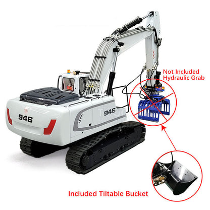 MTM 1/14 946 RC 2 Arms ARTR Metal Hydraulic Tracked Excavator Digger With Ripper Grab Tiltable Bucket