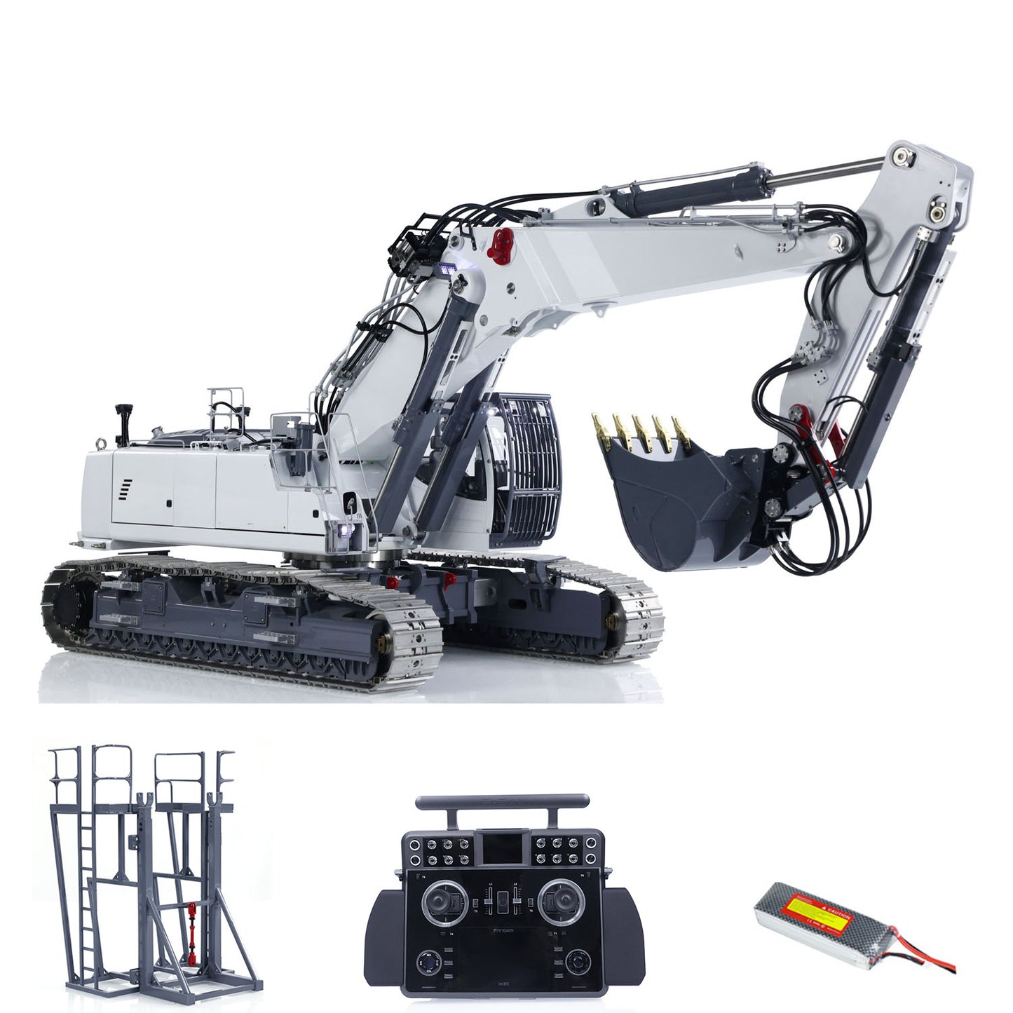 LESU 1/14 RC Excavatrice hydraulique complète LR960 RTR Digger Frsky XE Radio Battery sans système sonore