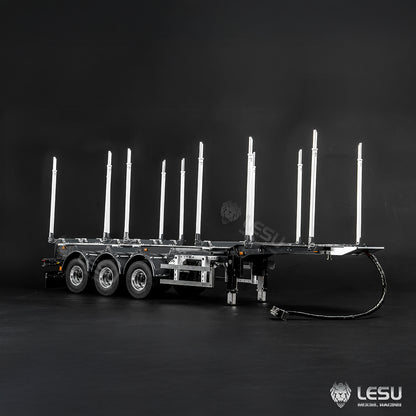 LESU 1/14 Metal Log Semi Trailer RC Wood Transport Car Light Electric Lifting Leg Servo-Controlled Drum Brake for TAMIYA Tractor