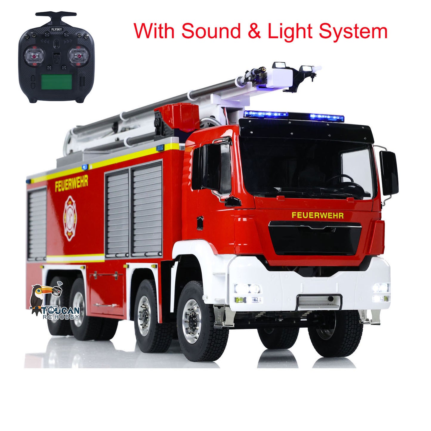 1/14 MAN Metal Chassis Snozzle High-reach Extendable Turret 8x4 RC Fire Truck