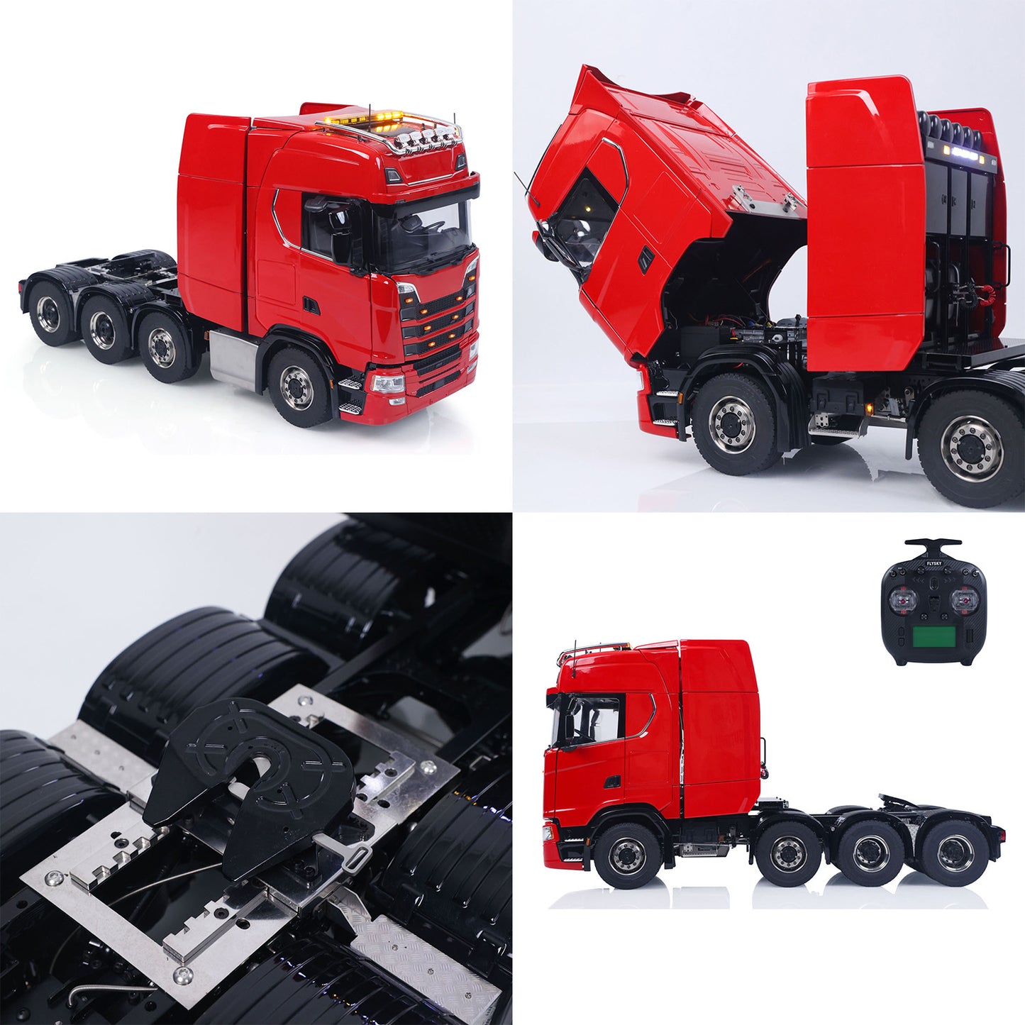 8X8 1/14 RC Tractor Truck 770S Metal Transmission W/ Transfer Case 3Speed Gearbox Light Sound System Painted Model No Charger