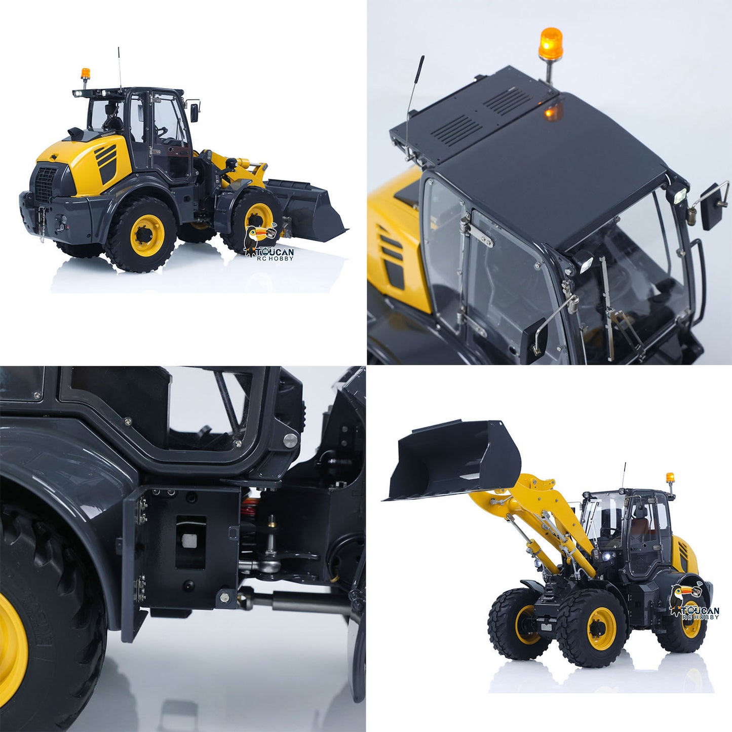 LESU 1/14 4X4 RC Hydraulic Loader Aoue WA100M-8 Metal Remote Control Construction Vehicle Model 4CH Valve Axle Lock Sound Light Engineering Machine