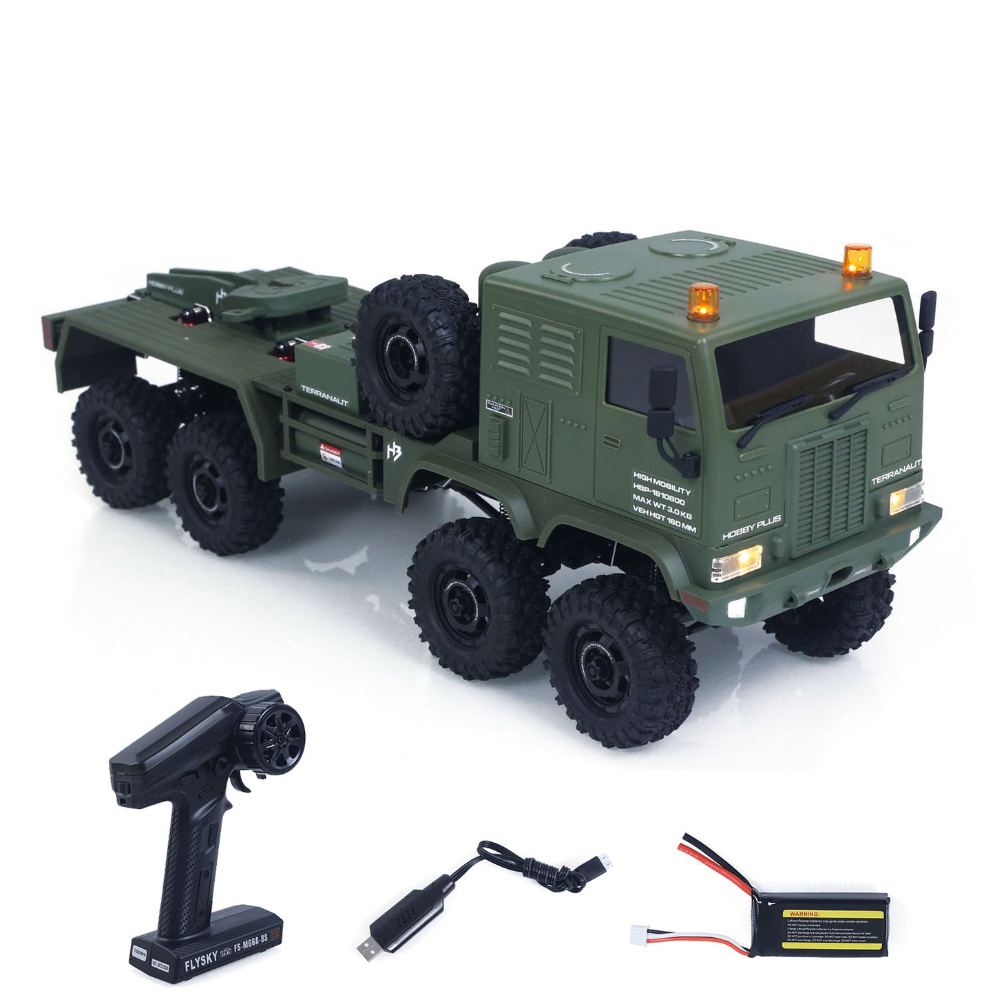 US Stock 1/18 Remote Control Military Truck 8X8 All Wheel Steering Electric RC Off Road Vehicle Model 2Speed Gearbox RTR Metal Chassis
