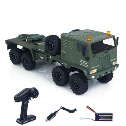 US Stock 1/18 Remote Control Military Truck 8X8 All Wheel Steering Electric RC Off Road Vehicle Model 2Speed Gearbox RTR Metal Chassis