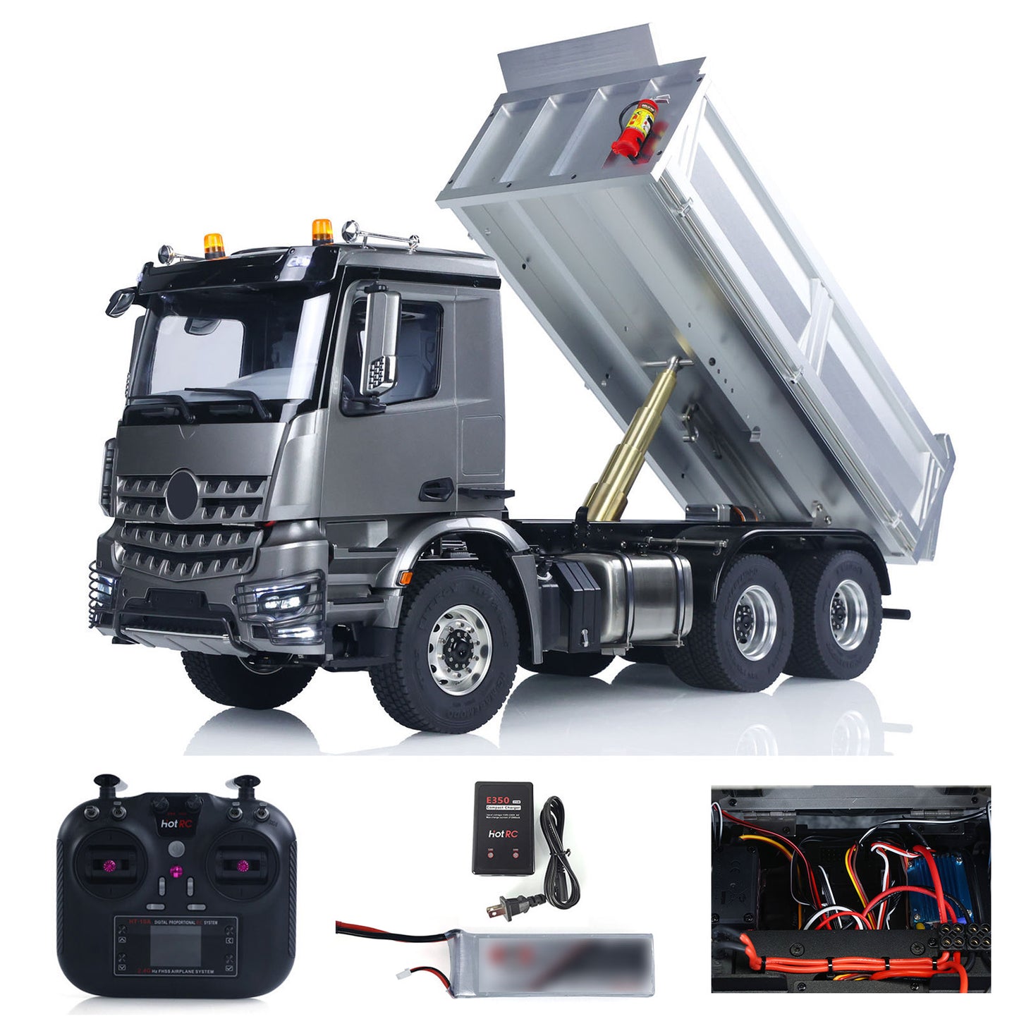 ONLY ONE Fast Shipping Metal Chassis Model RTR 1/14 RC Hydraulic Dumper 2Speed Remote Control Tipper Car 3Axles NO Lock Differential Axle Radio Battery